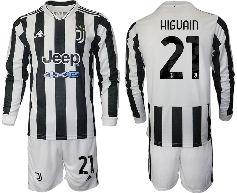 Men 2021-2022 Club Juventus home white Long Sleeve #21 Adidas Soccer Jersey->juventus jersey->Soccer Club Jersey